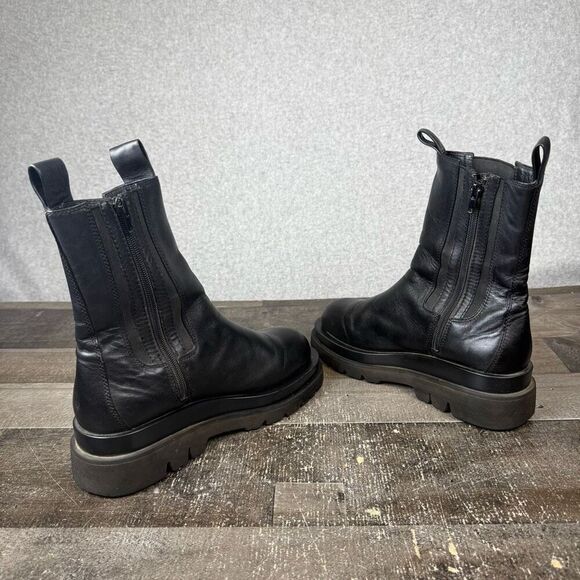 Jeffrey Campbell Looped Platform Chelsea Block Heel Black Ankle Boots Women’s 7. - Picture 7 of 10